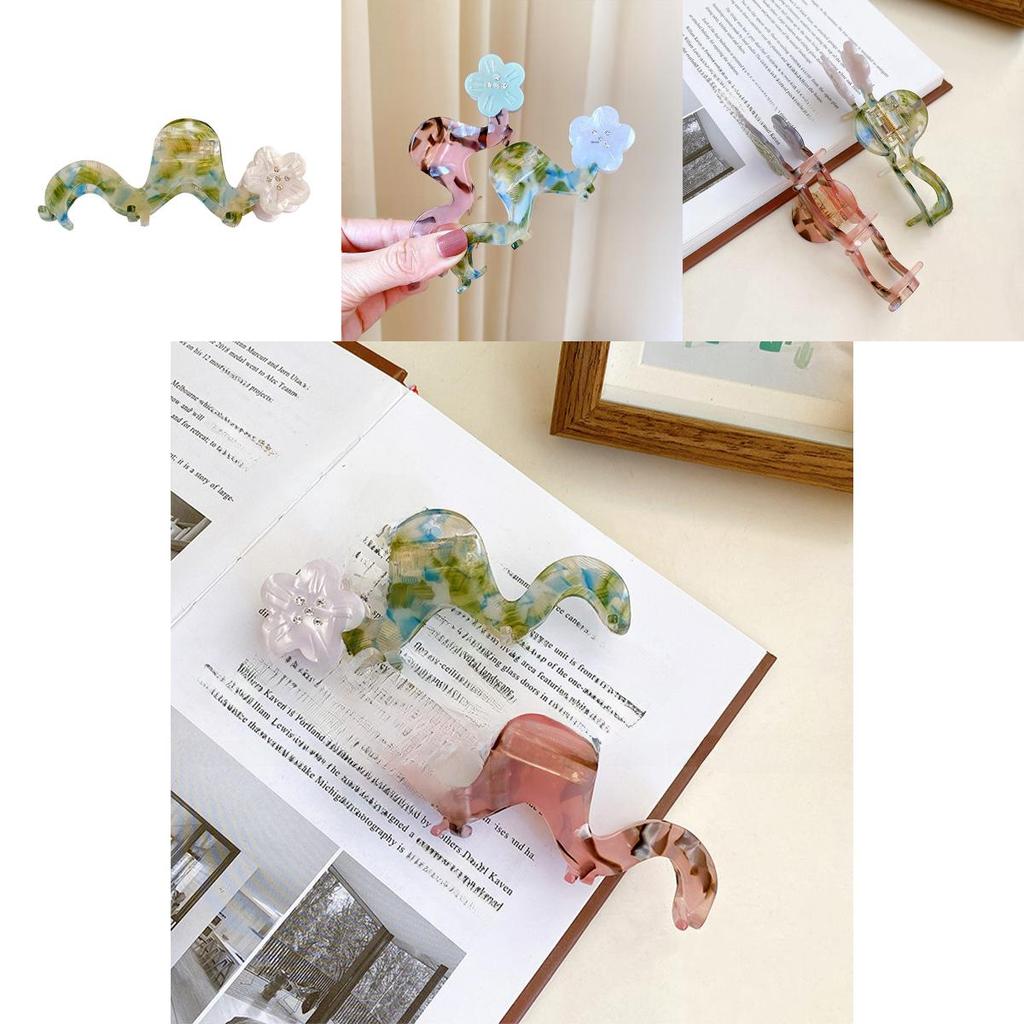 Unique Geometric Floral Hair Claw Clip Crafted From Acetate With Sparkling Rhinestones