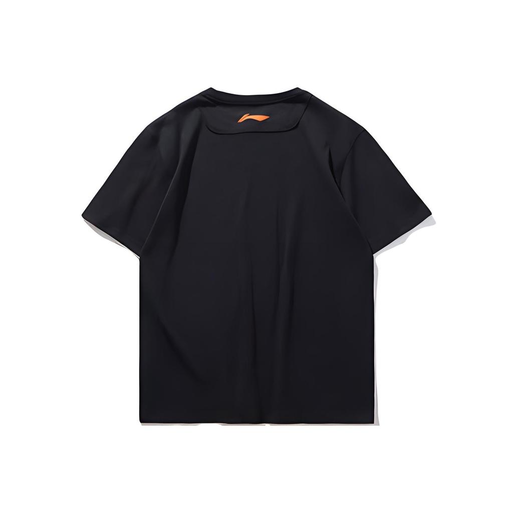 Li-Ning x Tide Co-Branded BADFIVE Short Sleeve Culture Shirt Men Tops Black AHSP945-4