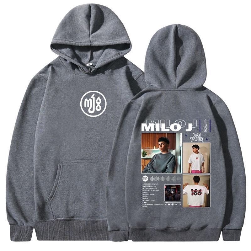 Rapper Milo J 166 Album Tour Merch Hoodies Men Women Clothing Hooded Sweatshirts Harajuku Hip Hop Oversized Pullovers Streetwear