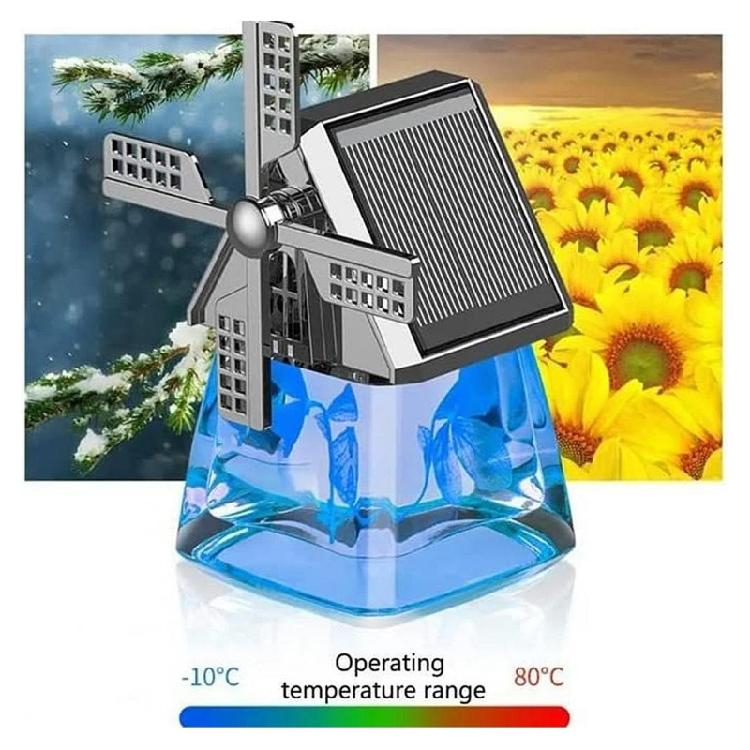 Air Freshener Light Solar Windmill Model Center Console Decoration CarFragrance