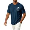 Men's Hawaiian Print Casual Crew Neck T Shirt Breathable Quick Dry Sports Short Sleeve Tee Lightweight Summer Shirt