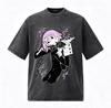 T-shirt Vintage Lavate Anime Giapponese Soul Eater Crona Uomo Donna Abbigliamento Moda Harajuku Oversize Manica Corta T-shirt