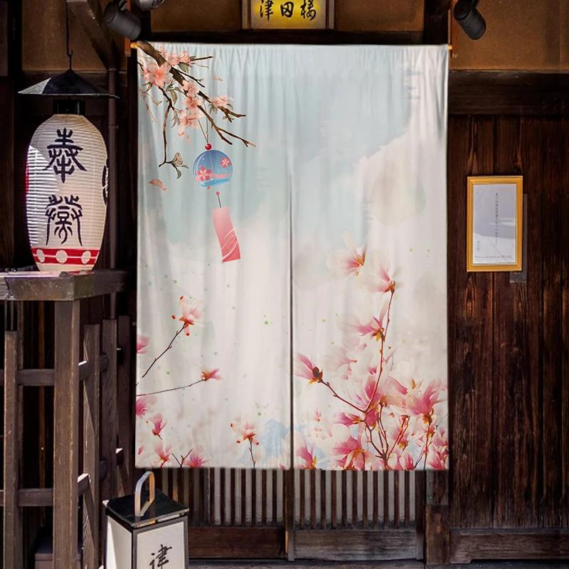 Japanese Homestay Tea Room Partition Door Head Curtain Signboard Hanging Flag Curtain Teahouse Sakura Short Curtains Decor