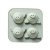 4 Even Pig Shape Silicone Cake Mold Rice Cake Mold Steam Cake Mold Baking Tool Handmade Soap Mold