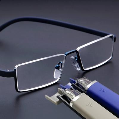 Half Frame TR90 Anti-Blue Light Reading Glasses HD Prescription Eyeglasses Women Men Eyewear With Case Diopter +1.0 To +4.0