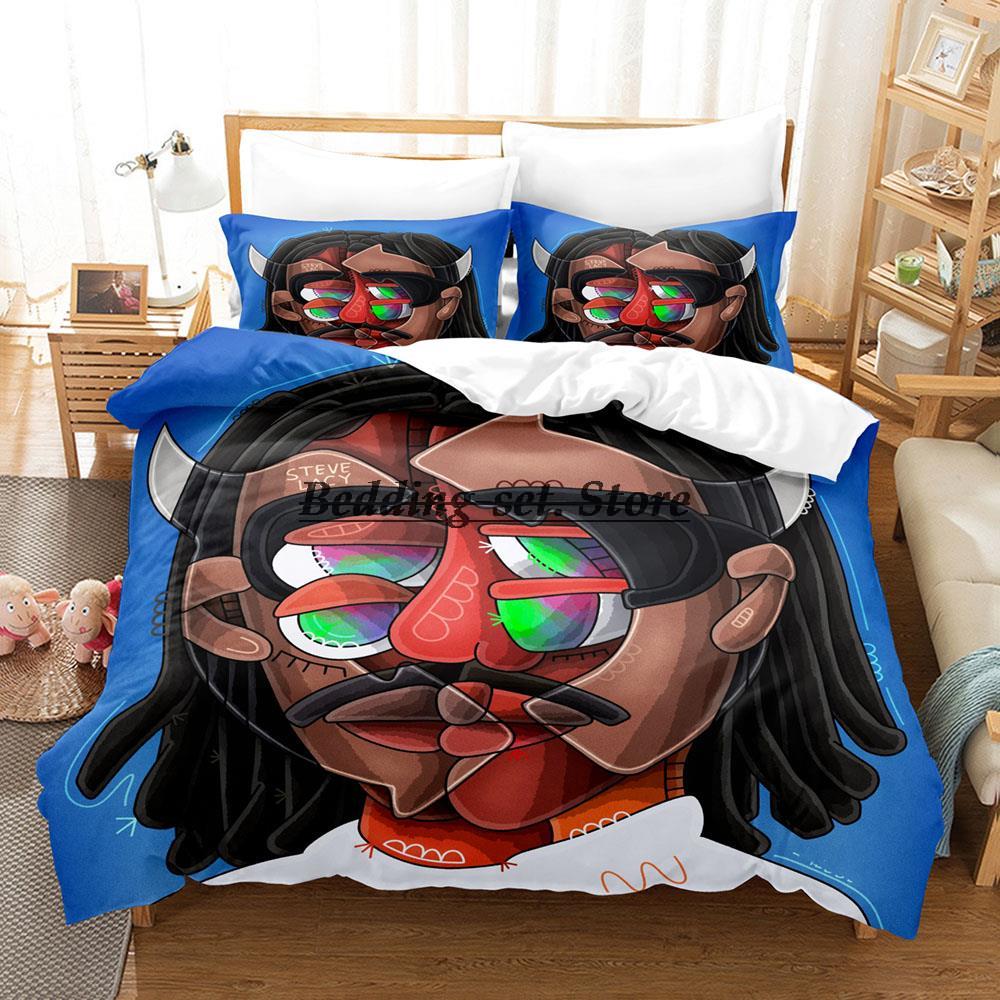 Steve Lacy Bettwäsche-Set Einzelbett Twin Full Queen King Size Bettwäsche-Set Aldult Kinderzimmer Bettbezug-Sets 3D-Druck Anime Bettlaken-Set
