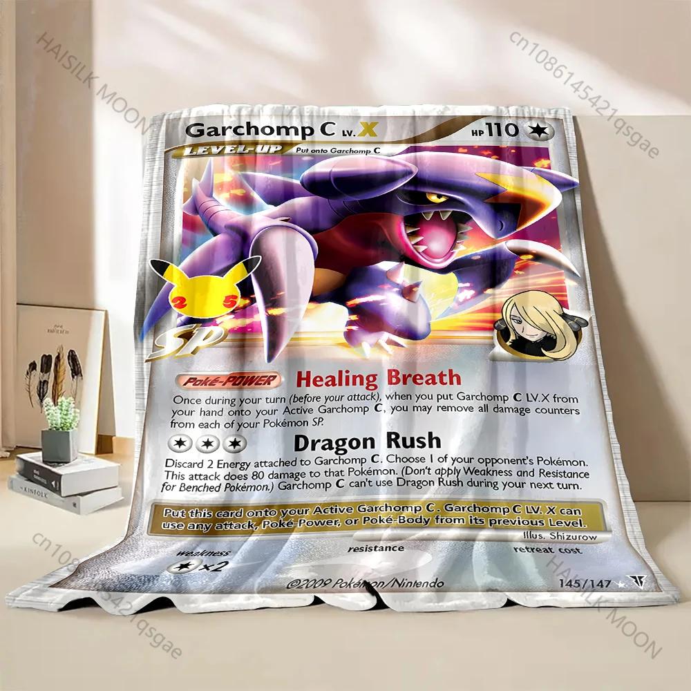 1PC Pokemon Card G-Garchomp Printed Blanket for Home Travel Soft Comfortable Blanket for Adults and Children Luxury Gifts