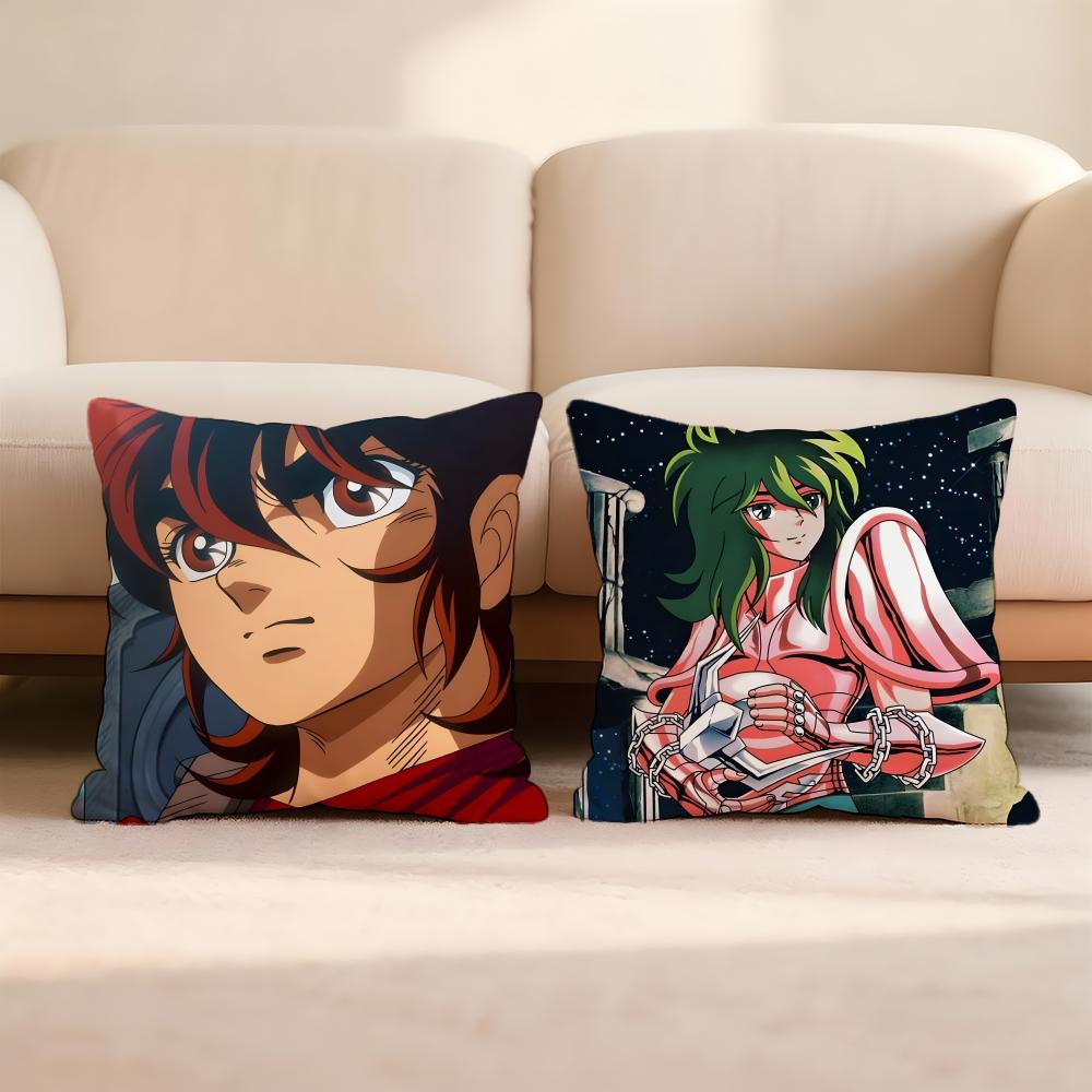 Anime S-Saint S-Seiya Cushion Cover Home & Car Multi-Scene Pillow Cover - Reversible, Soft & Durable for Daily Use