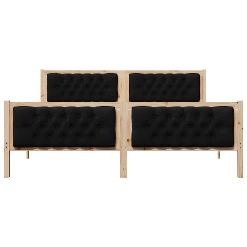 Bed Frame Black 160 x 200 cm Solid Pine Wood