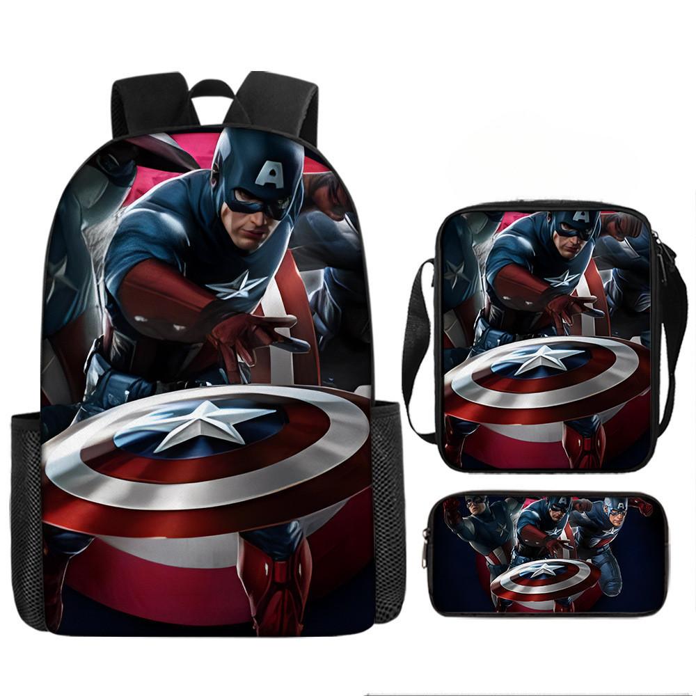 Printed Avengers The Backpack Set Oxford Fabric Pencil Case Essentials School