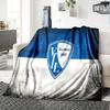 Bochum Crest Flannel Blanket, Soft Polyester, Modern Design, All-Season for Camping, Travel, Gifts for holidays or birthdays