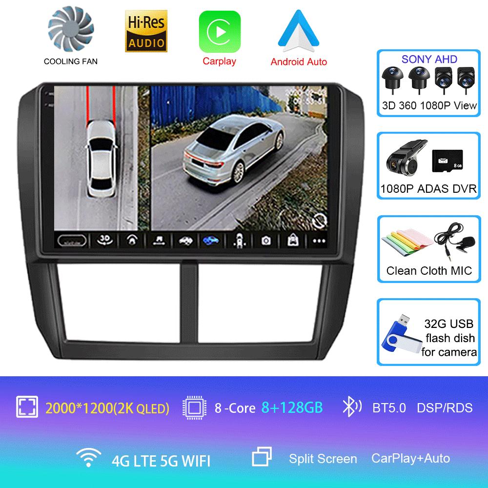 Android 14 Car Radio For Subaru Forester 3 SH 2007-2013 For Impreza GH GE 2 Din Multimedia Player 2 Din Carplay Head Unit