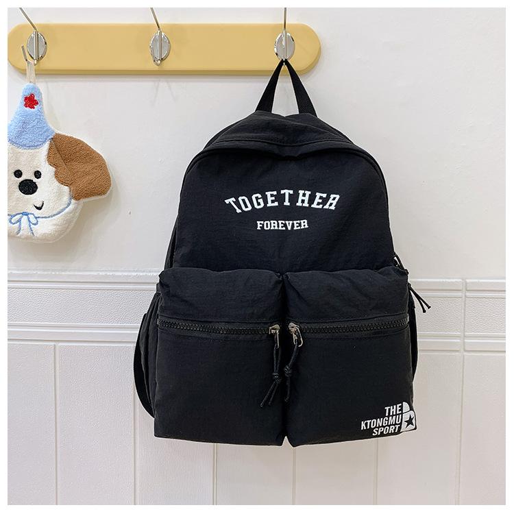 

Book bag casual trend color matching schoolbag cute foreign style schoolbag чорний