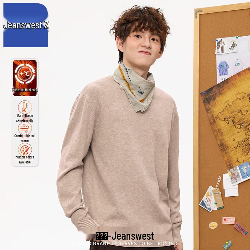 

Jeanswest Men s Fleece-Lined Crew Neck Pullover Sweater ANJ64 S