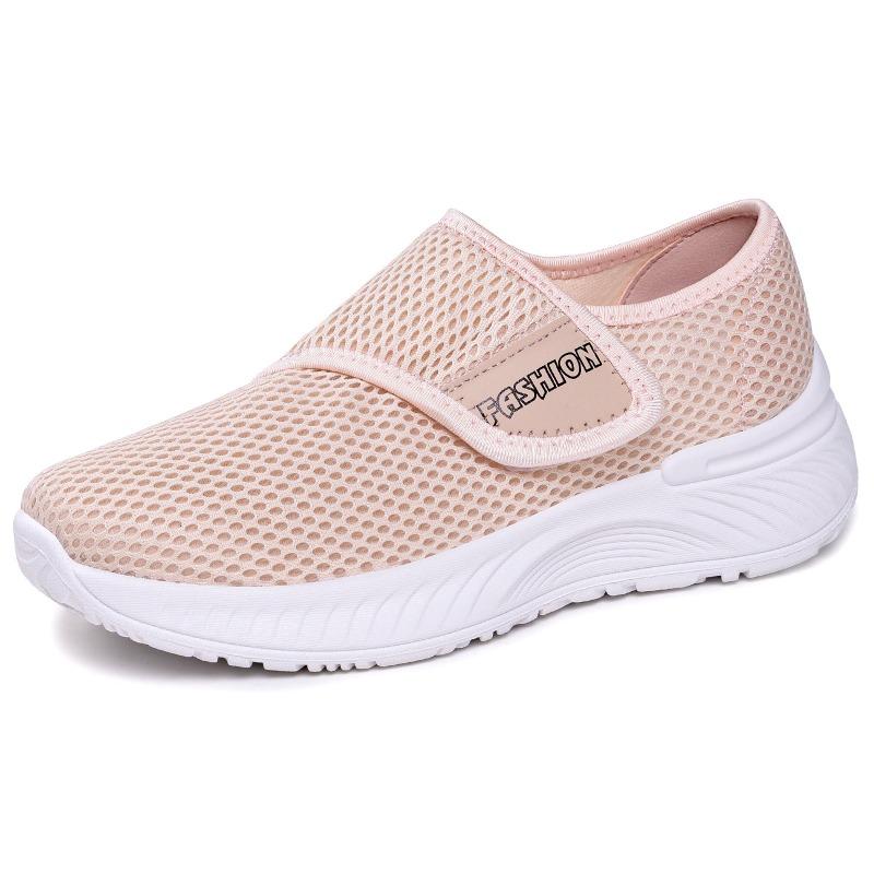 Net shoes women s casual shoes spring new women s shoes lazy Velcro breathable shoes light walking mother shoes 36