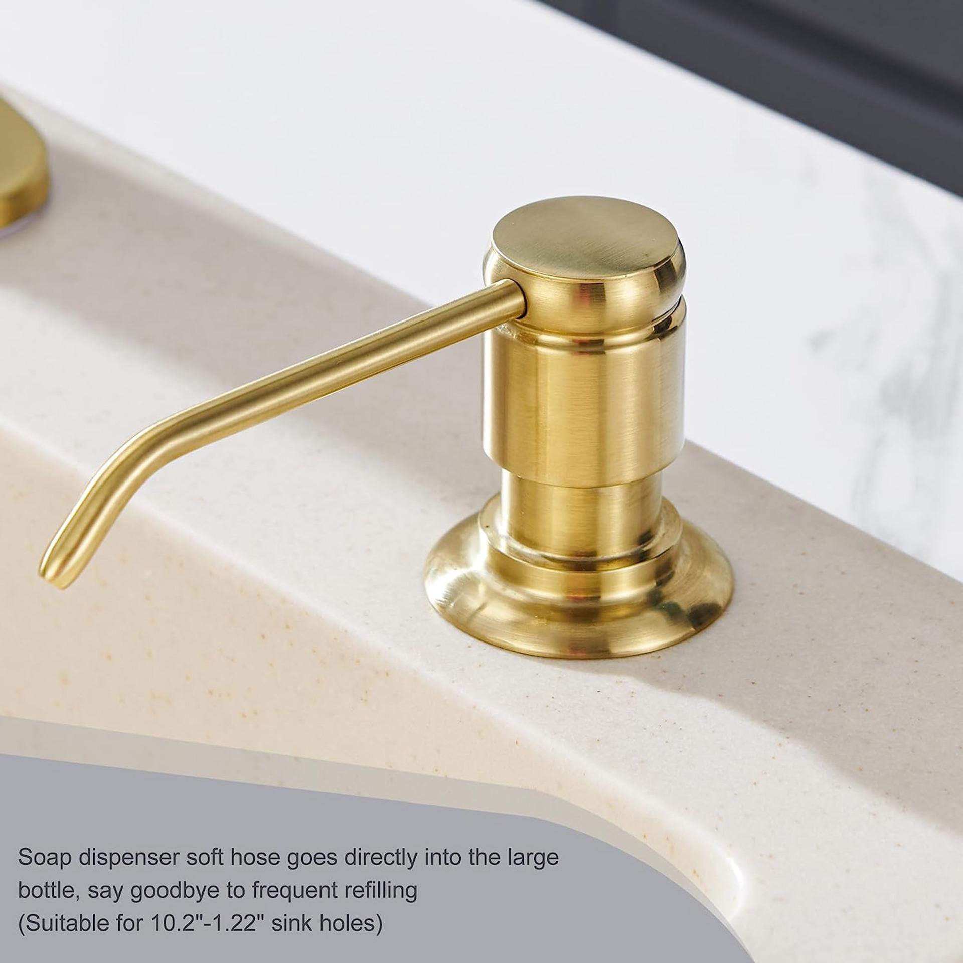 American Brass Kitchen Sink Soap Dispenser with 500ml Silicone Tube