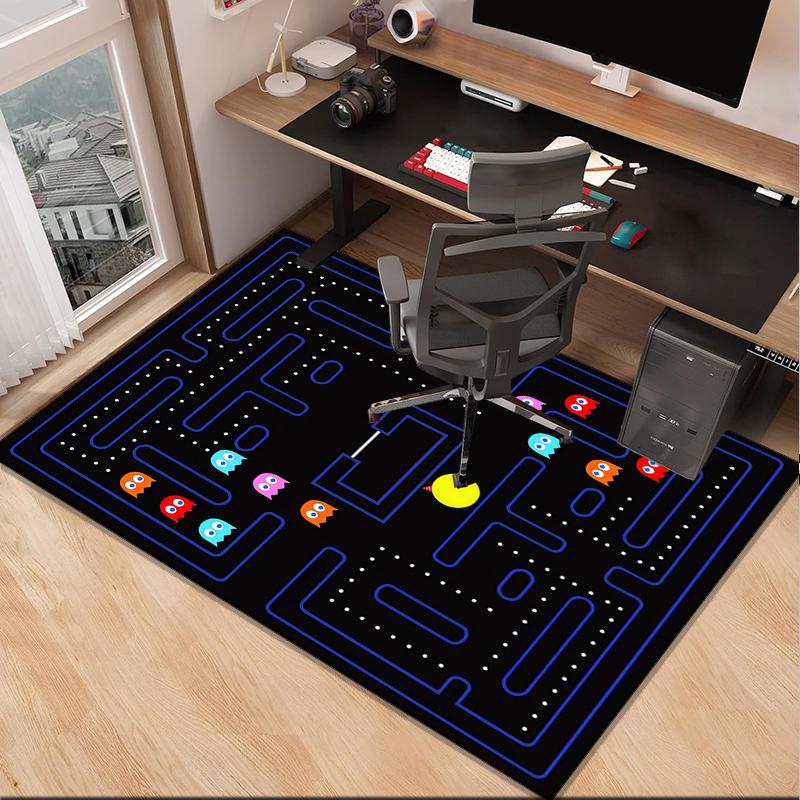 Pac game Adventure Office Rug Chair Mat, Game Carpet, Suitable for Front Door, Bedroom, Living Room, Desk, Holiday Gift