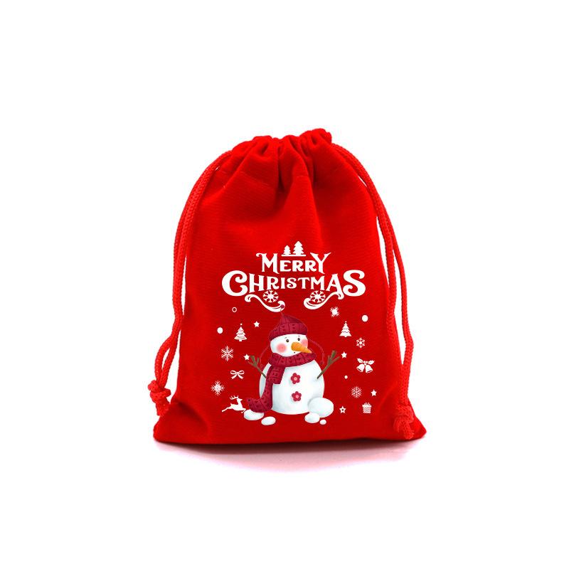 1pc Christmas Gift Bags Red Velvet Drawstring Pouch Bulk Santa Candy Packaging Snack Wrapping Bag Wedding Party Favors Decor