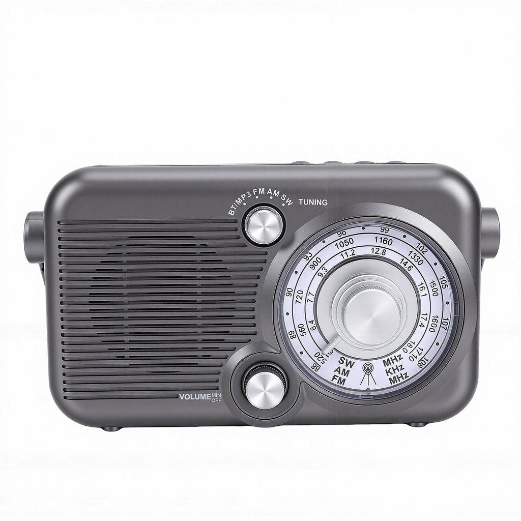 Portable AM FM SW Radio Transistor Radio 60W Retro Bluetooth Speaker with Headphone Jack USB Bluetooth MP3 Playback for