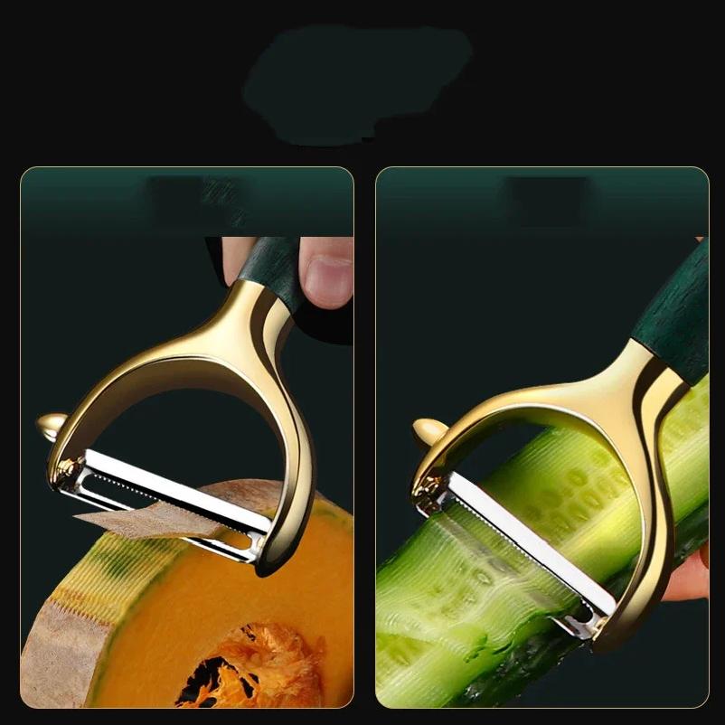 Stainless Steel Peeler,Ultra Sharp Vegetable Peeler Wooden Handle Peeler For Potatoes Carrot Grater Kitchen Accessories