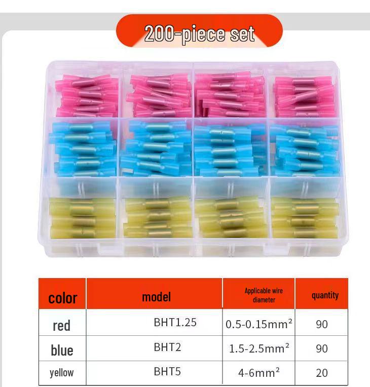 40/180/200 pcs Heat Shrink Waterproof Terminal Set with Butt Splice and Cold Crimp Options