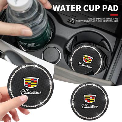 Car Non-slip Water Cup Pad Diamond Rhinestone Bling Decoration For Escalade GT4 XT4 ATS XT5 CTS XTS RS Accessories