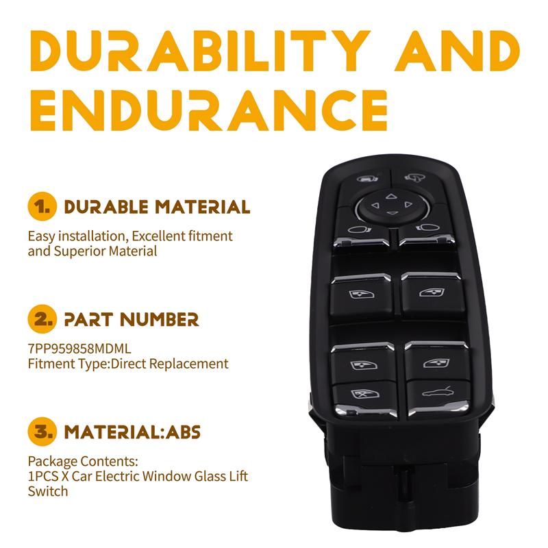 A58X-Car Electric Window Glass Lift Switch Window Control Switch Button 7PP959858MDML For Panamera Cayenne 2010-2015
