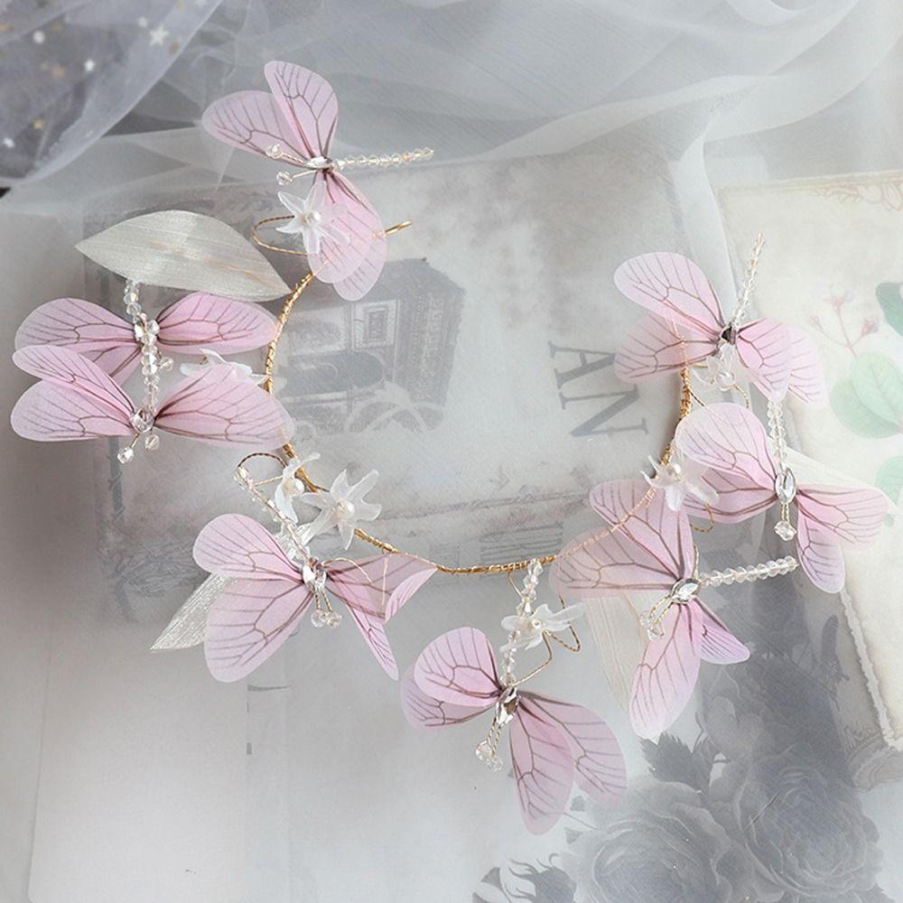 Decoration Bridal Wedding Headband Dragonfly Headband Korean Headdress Transparent Women Hair Hoop