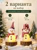 LED Christmas Snowman Decoration – 33cm Red & White Plush Light-Up Ornament, Long Hat & Top Hat Styles,