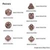7 Pcs Silver Red Gear Wheel Metal Dice Solid Metal Polyhedral Dice Set Suitable for Role-Playing RPG  Board Game Card Game