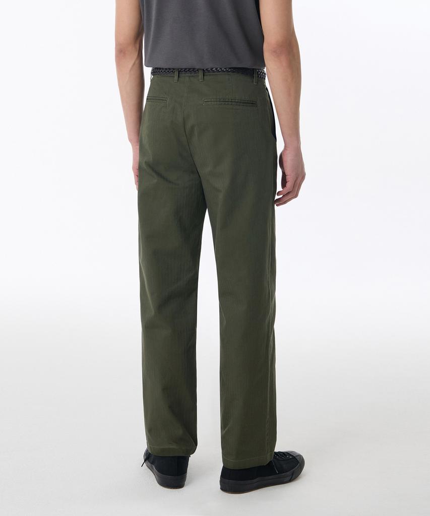 MUSINSA STANDARD Cotton Herringbone Tapered Pants [Khaki]