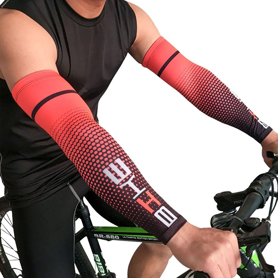 1Pair UV Protection Arm Sleeves for Men Cool Cycling Running Bicycle Sport Arm Warmers Sun Protective Cuff Sleeves