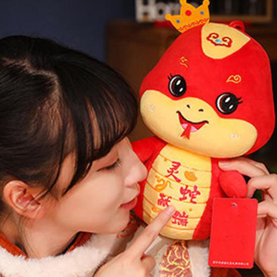 Lalka pluszowa wąż 2025 Rok węża pluszowa zawieszka ze smyczą kreskówka