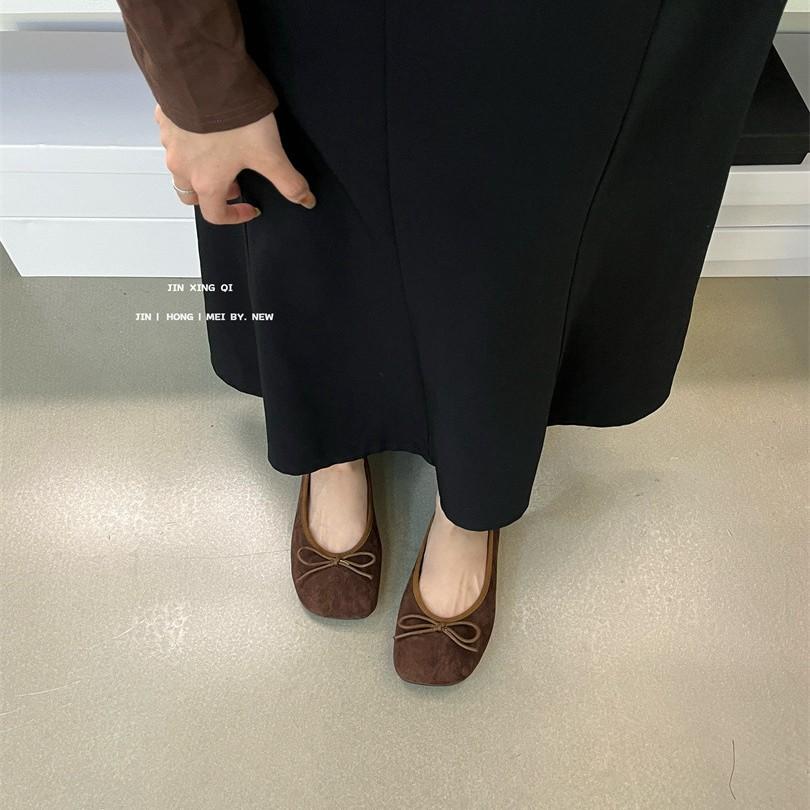 French retro leopard print light mouth ballet single shoes women's 2025 autumn and winter new one-pedal beanie shoes ladyshoes