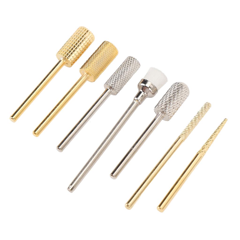 7pcs Nail Drill Bits Sets Polish Removal Nail Grinding Head Electric Manicure Nail File Bit for Acry