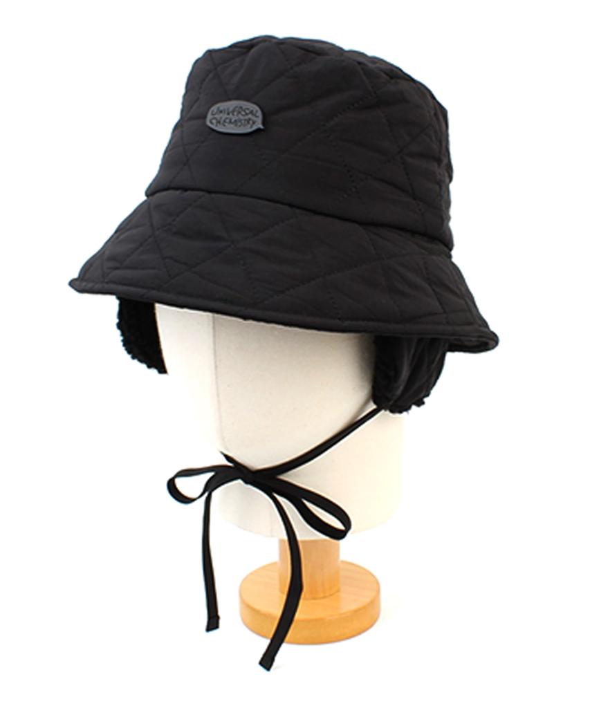 Yunibeosyeolkemiseuteuli Quilting Black Earflap Bucket Hat