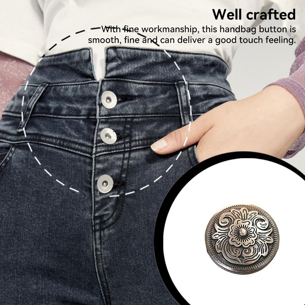 Simple Design Clothes Round Metal Button Handbag Leather Jacket Vintage Style Buttons DIY Crafting Handmade Handicraft