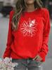 Sunflower Print Round Neck Women's Hoodie