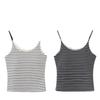 Women's Sling Vest with Chest Pad - Thin Strap, Conceals Underarm, Versatile Short Style for Spring/Summer.