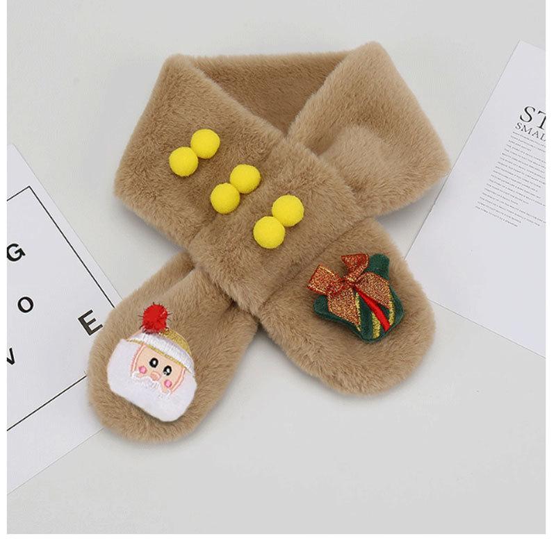 Kids' Winter Plush Scarf: Cozy, Thick, Windproof Neck Warmer with Cute Santa Design for Boys and Girls