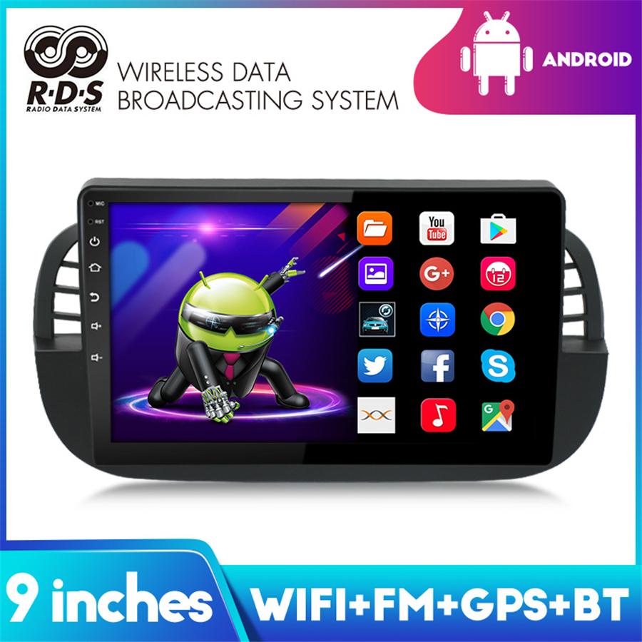 

9 Car Android 10.1 Stereo Radio GPS WiFi OBD RDS Mirror Link For 07-15 Fiat 500