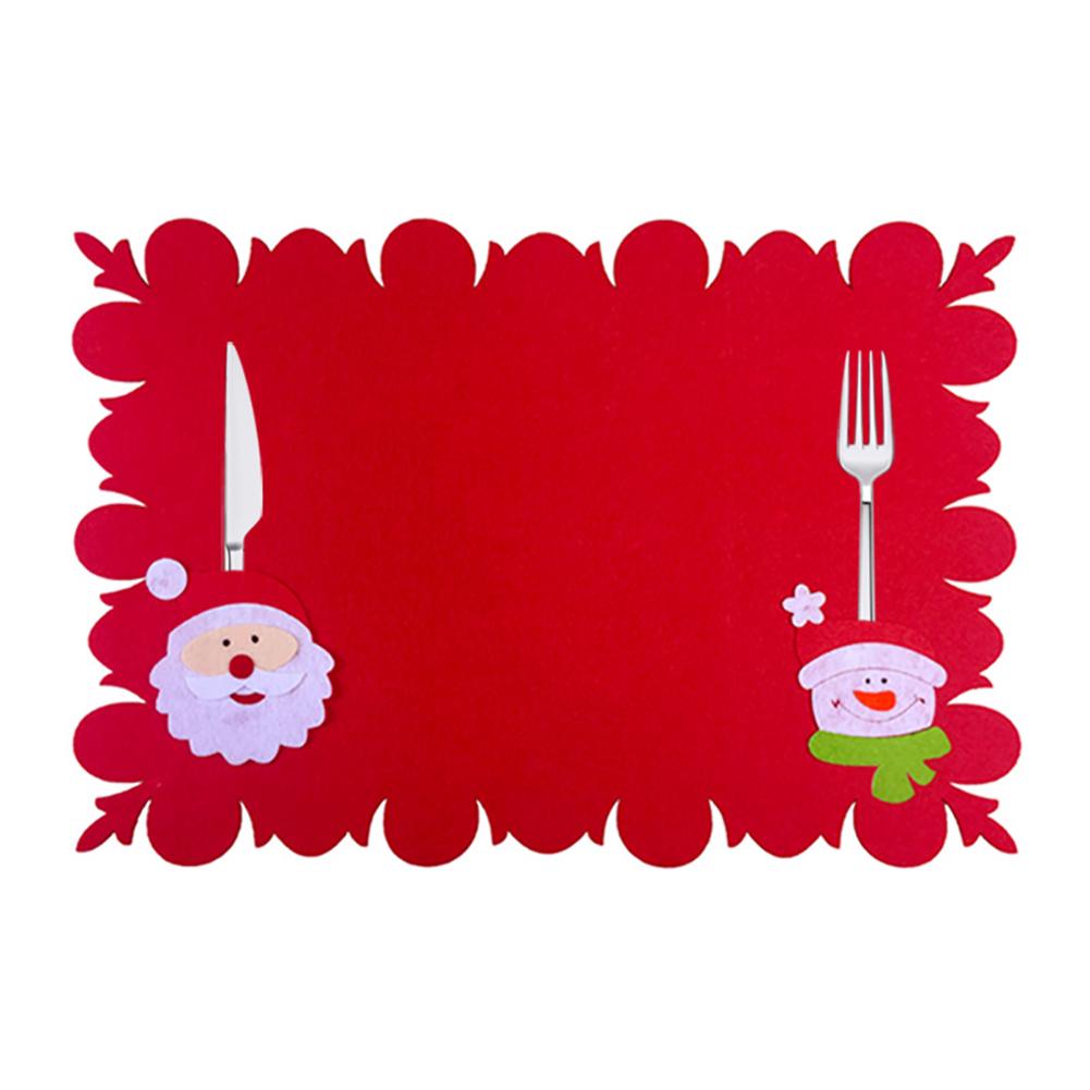 Christmas Decoration Tableware Placemat Kitchen Dinning Bowl Pad Mat Home Table Decor Accessories