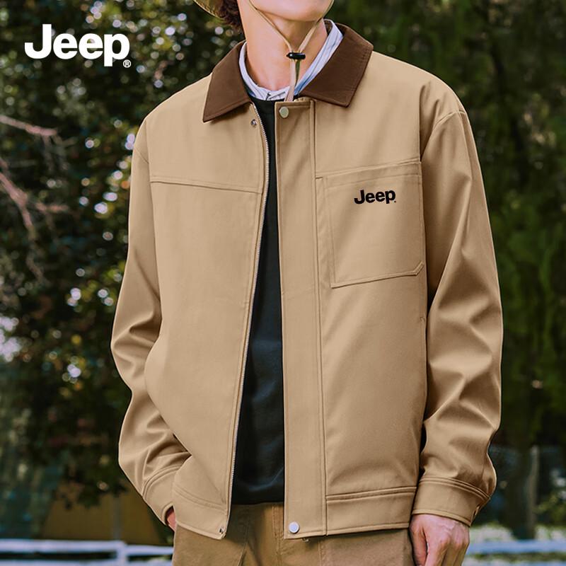 

JEEP Men s Casual Color-Block Lapel Jacket L