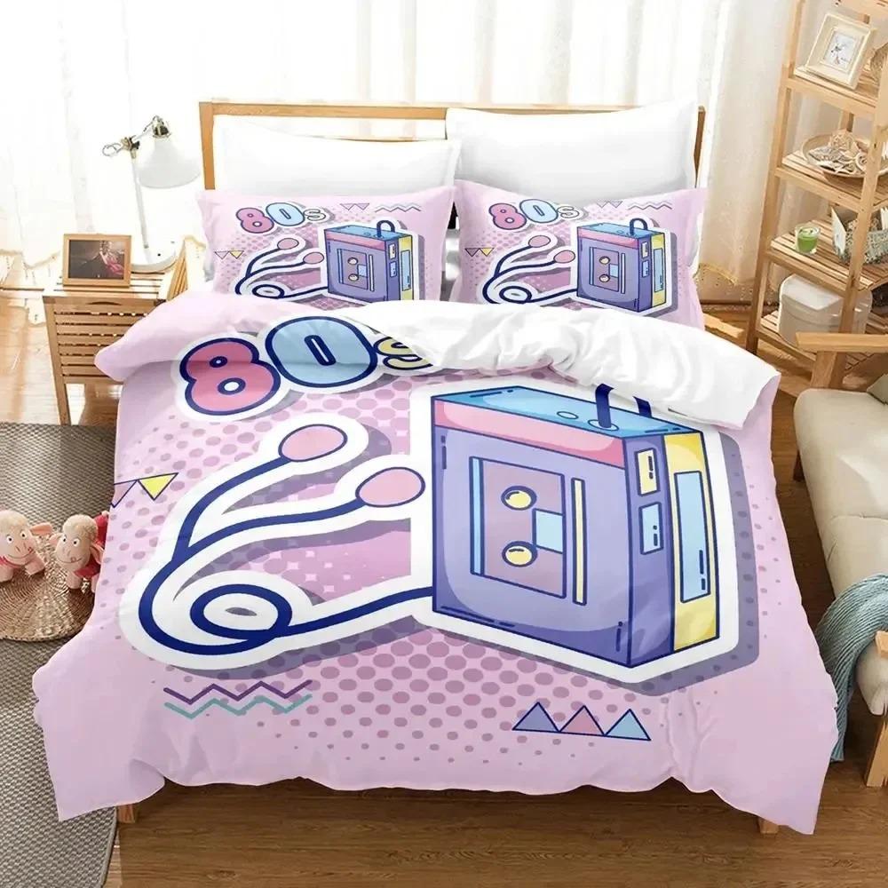 TV Series I Love The 80s Logo Bedding Set Duvet Cover Bed Set Quilt Cover Pillowcase Comforter King Queen Size Boys Adult