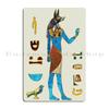 Anubis Ancient Egypt God Egyptian Mythology Histor Hieroglyphic Egyptian Hieroglyphs Metal Design Club Cinema Tin Sign Poster