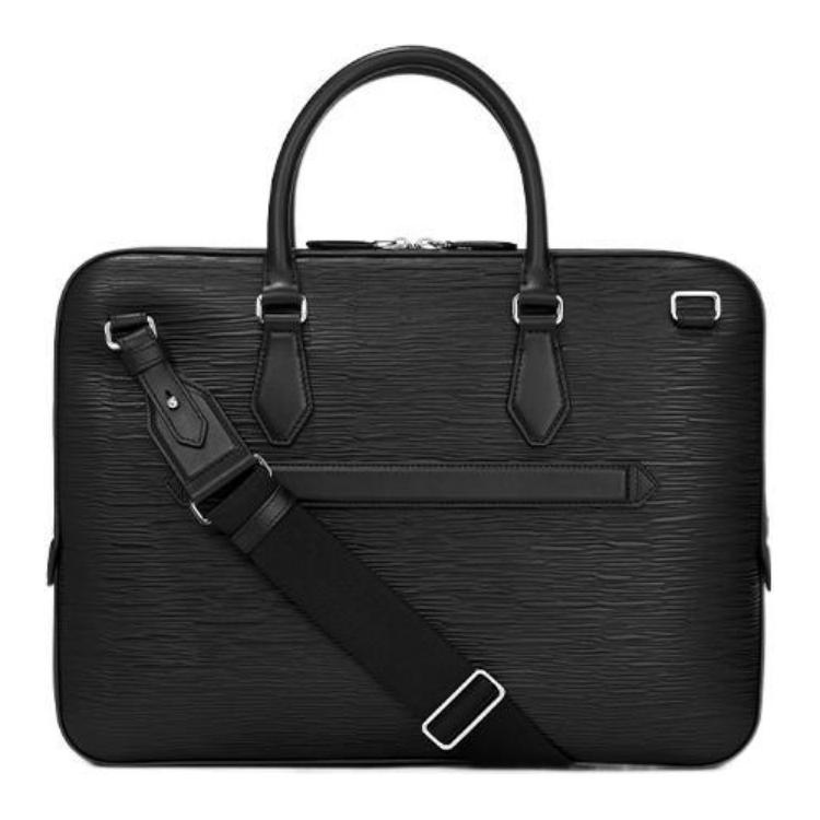 Montblanc Meisterstück 4810 Hexagonal White Star Zipper Leather Briefcase Men Briefcase Black 130912