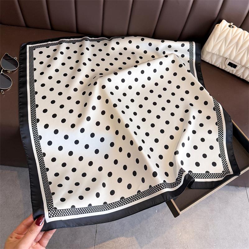 70Cm Red Dot Printed Scarf Women's Spring and Summer Polyester Fiber Scarf Fashion Versatile Clothes Bag Accessories Scarfs