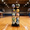 Movable Multi-Layer Sports Ball Display Rack for Basketball, Volleyball & Football