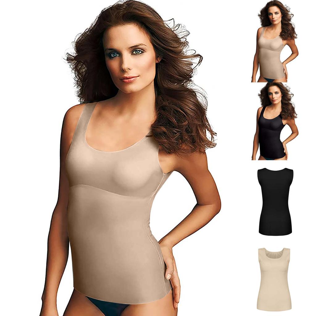 Women's Solid Color Sports Sling Slim Fit Vest, Comfortable Shapewear