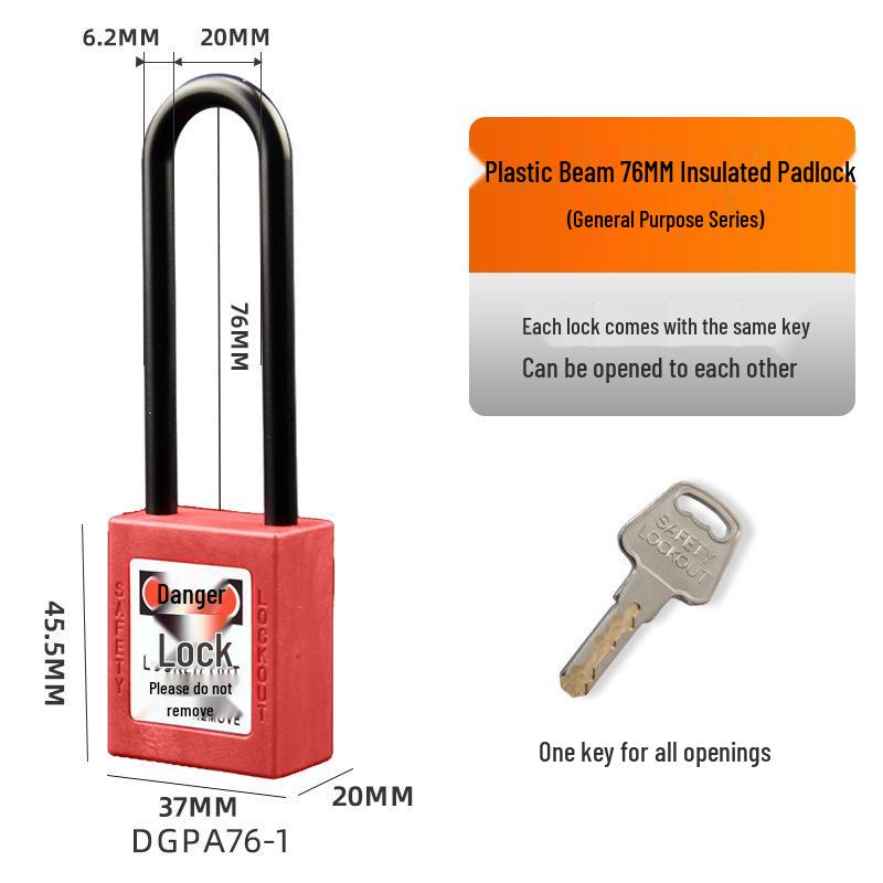 Bedi 38mm Industrial Safety Padlock: Engineering Plastic Insulated Electrical Lockout/Tagout (LOTO)